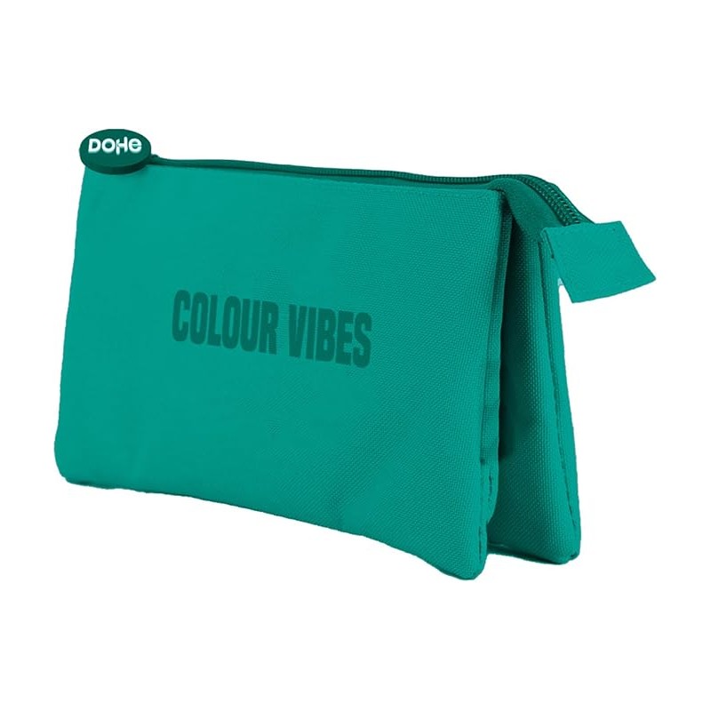 Marsupio triplo Dohe Colour Vibes - Chiusura a doppia zip con tirante gommato - Verde
