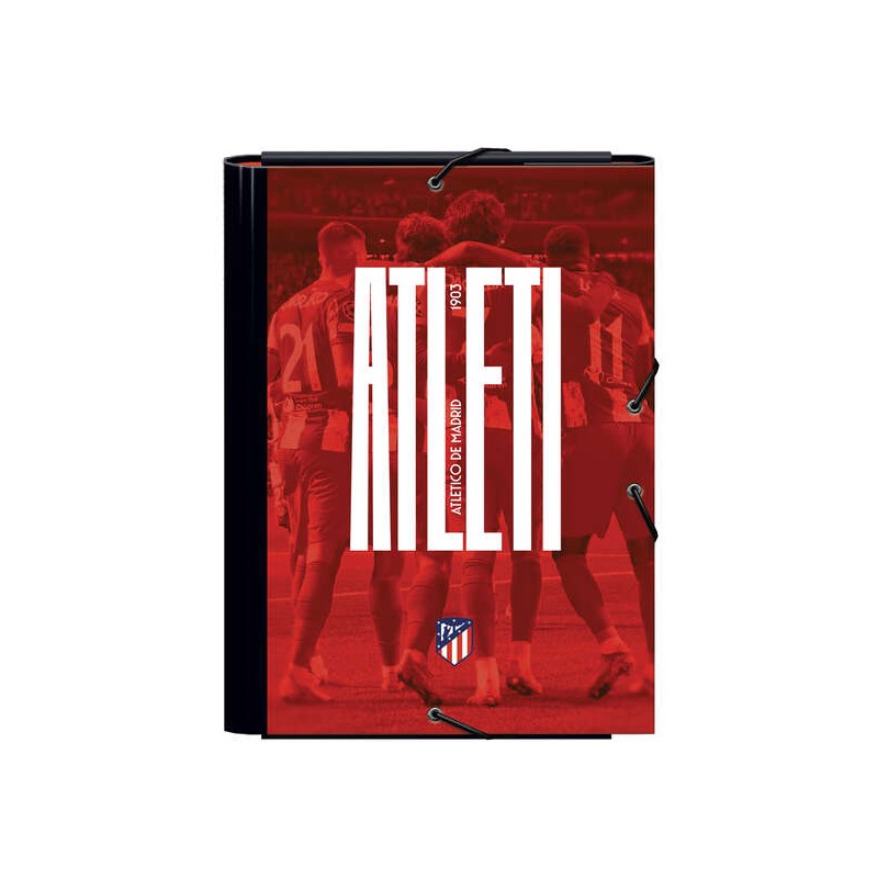 Cartella in cartoncino plastificato Dohe Atletico de Madrid Atleti - 3 lembi - Formato Folio - Foglietti stampati - Chiu