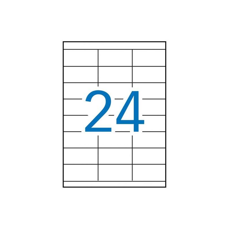 Apli Confezione da 2.400 etichette rettangolari 70x35mm - 100 fogli x 24 etichette - Adesivo permanente - Bordi diritti 