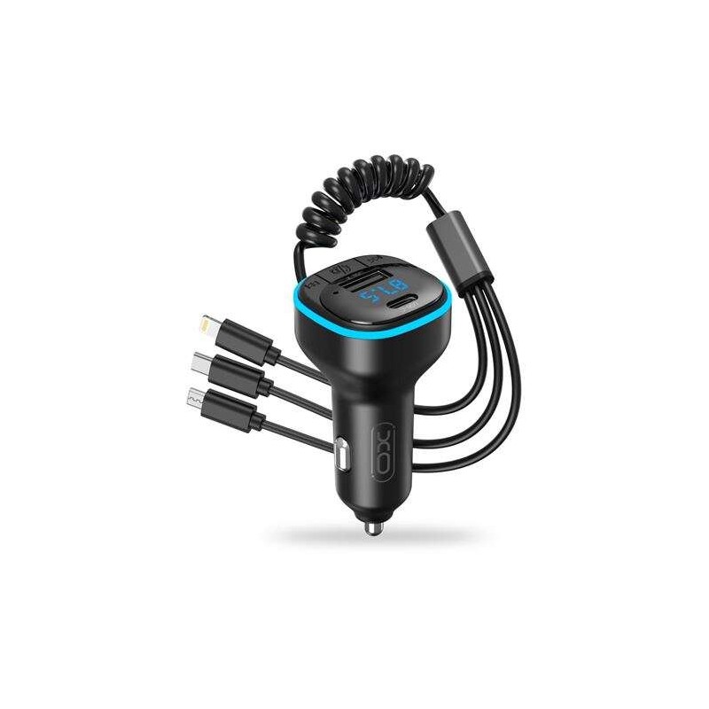 XO Adattatore Bluetooth per auto - Connessione wireless 50 - Riproduce da smartphone e unità flash - Porta USB e Tipo C