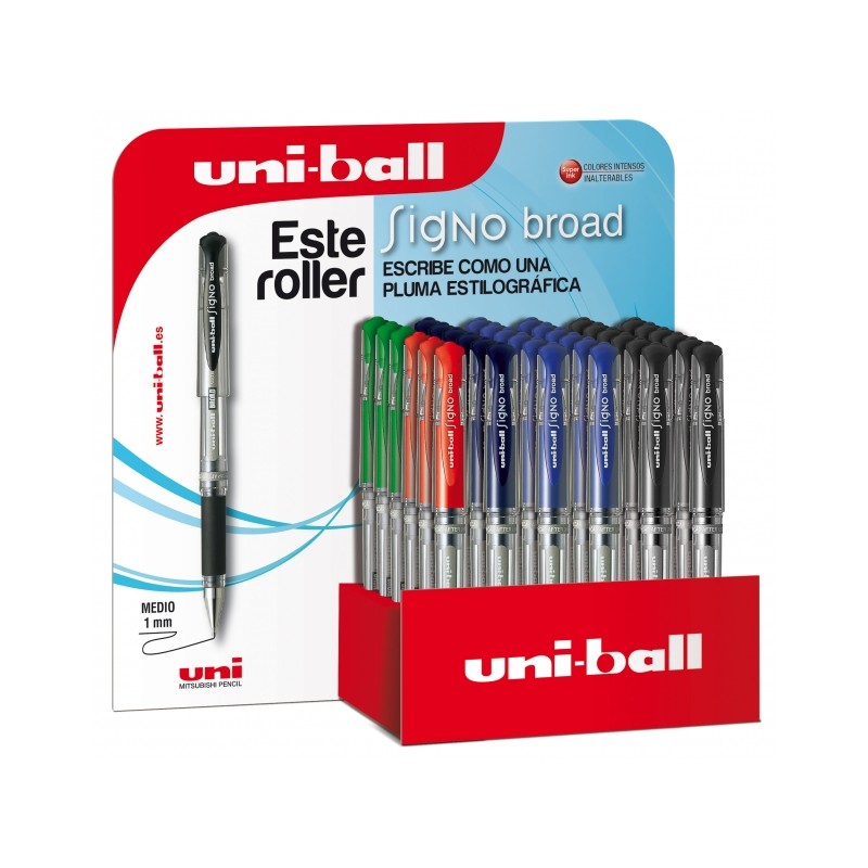 Uni-ball Signo Broad UM-153/3D Display da 36 rulli per inchiostro gel - Punta a sfera 1 mm - Stile penna - Impugnatura i