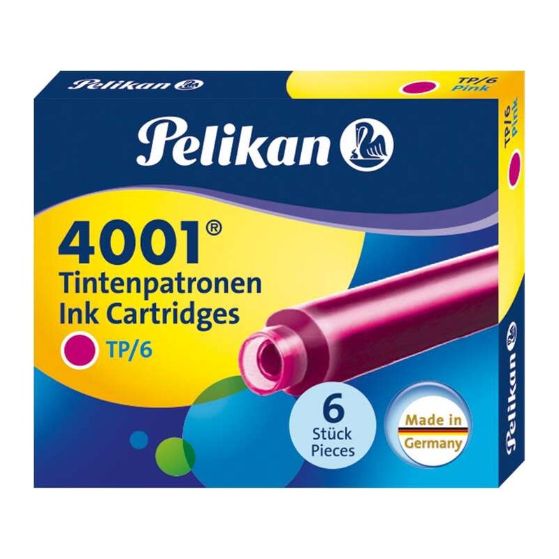 Pelikan Scatola di 6 cartucce 4001 TP/6 - Formato standard - Colore rosa