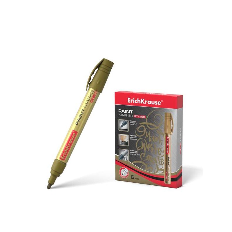 Pennarello ErichKrause Pt-350 - Sistema di alimentazione dell'inchiostro a valvola - Corpo robusto in alluminio - Punta 