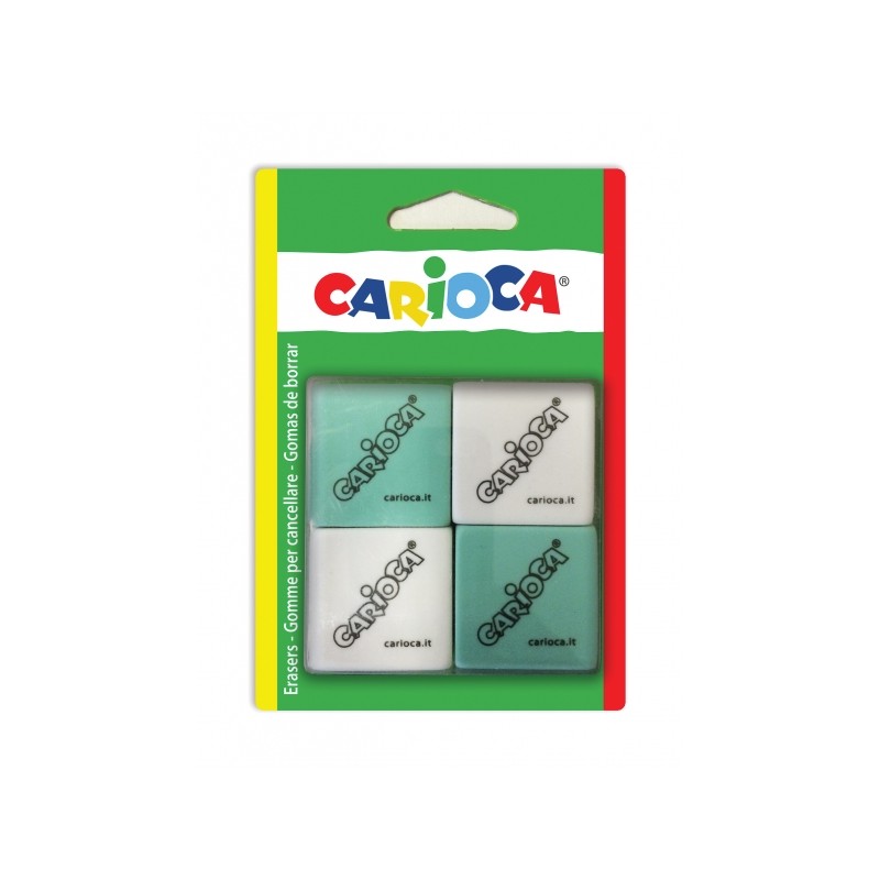 Confezione di 4 elastici quadrati Carioca - Vari colori