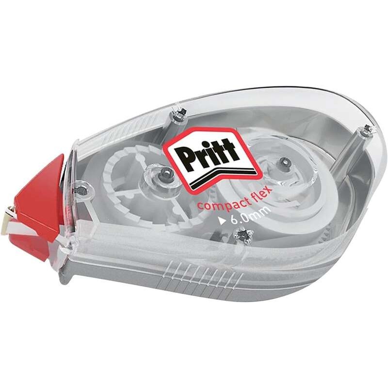 Nastro correttore Pritt Compact Flex 6mmx10m - Punta flessibile - Correzione uniforme e pulita - Correzione a 2 vie - Ca
