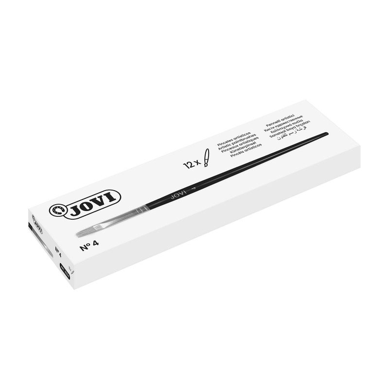 Jovi Artistic Spazzole piatte in setola n. 4 - Capelli naturali - Manico in legno - Punta piatta - Capelli duri - Vari c