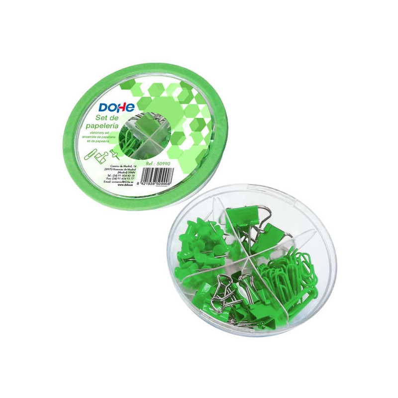 Dohe Combo UFO Desk Accessories Pack - 12 pinzette da 15 mm. 5 pinzette da 19 mm. 50 mollette da 28 mm e 30 puntine da 2