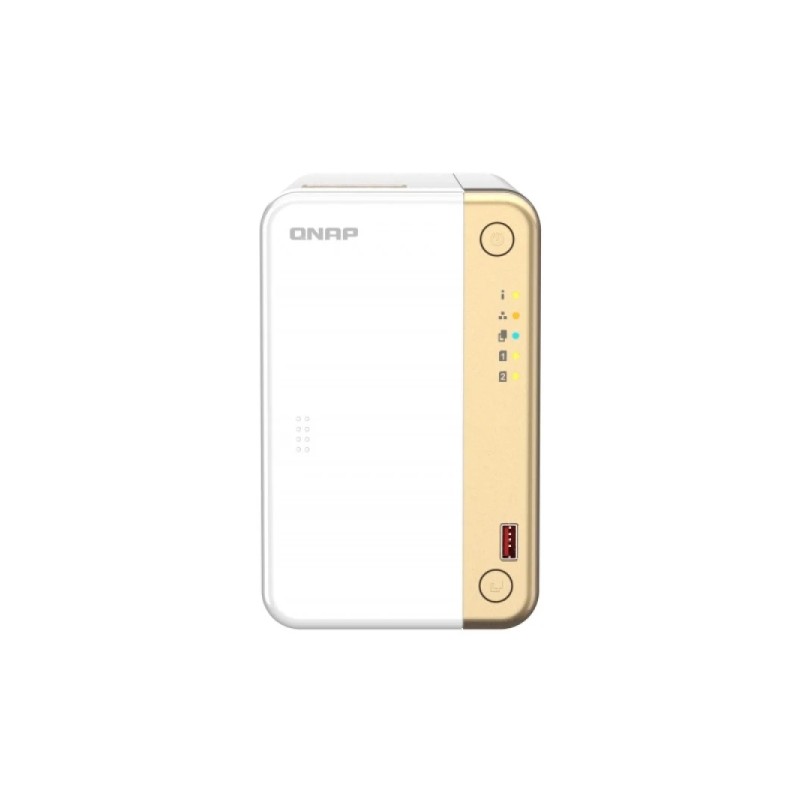 QNAP TS-262-4G NAS Tower Processore Intel Celeron N4505 - 4 GB di memoria - 2 alloggiamenti 2.5. 3.5. M.2 - USB. HDMI. R