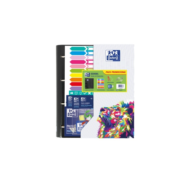 Oxford Europeanbinder Oxfcla A4+ - Cartella A4+ - Design scolastico - Include divisori - Colori assortiti
