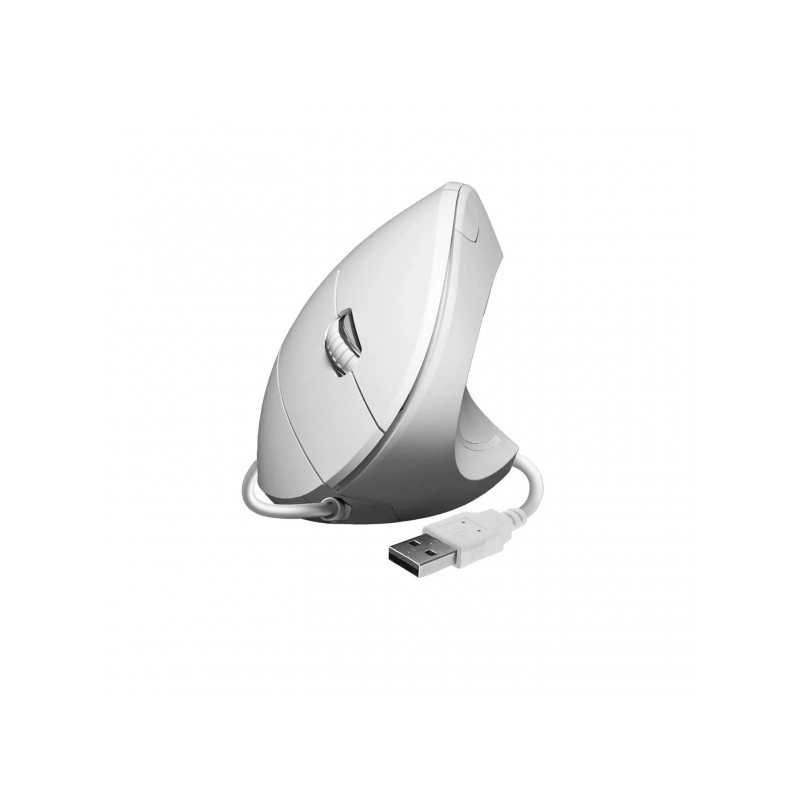 Subblim Glide Vertical Ergo Vertical Mouse USB 1600dpi - 5 pulsanti - Uso con la mano destra - Bianco