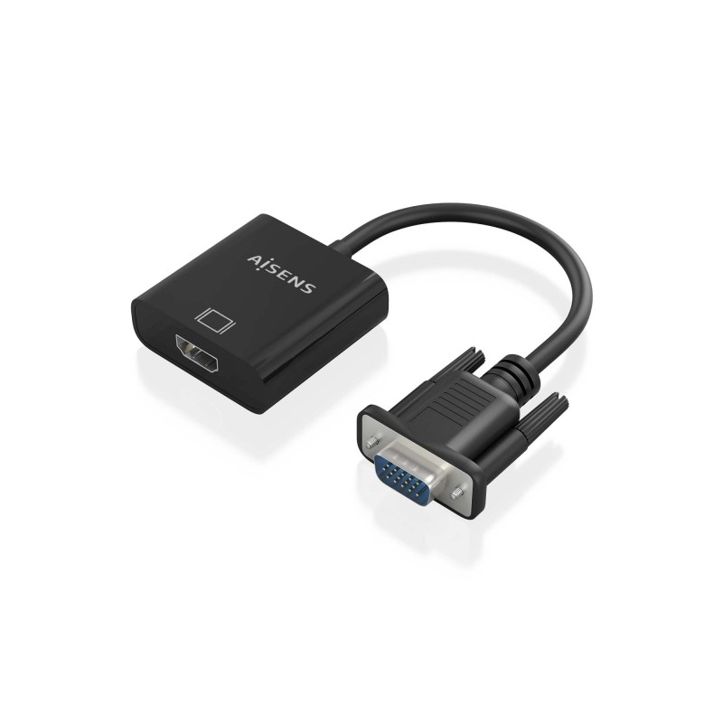 Cavo convertitore Aisens da SVGA+Audio a HDMI - SVGA/M+Jack 3.5/H+USB Microb/H-HDMI A/H - 20 cm - Colore nero
