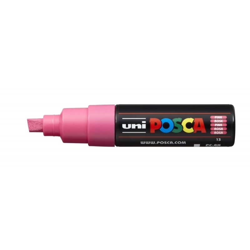 Posca PC-8K Pennarello - Punta smussata acrilica 8 mm - Inchiostro a base d'acqua - Non permanente - Resistente alla luc