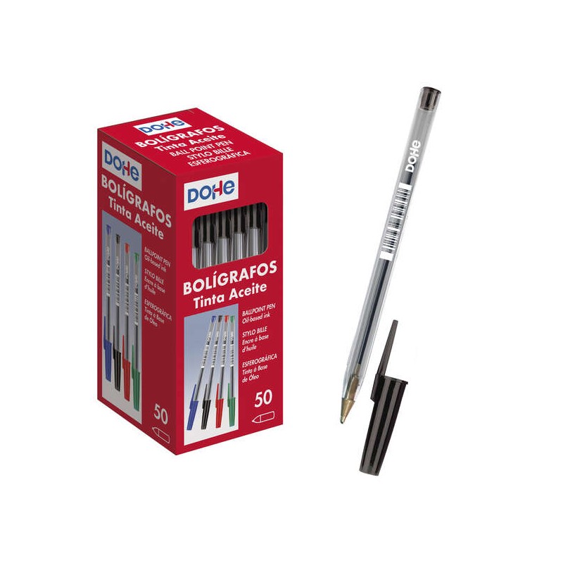 Penne a sfera Dohe a base di olio - Punta a sfera in metallo da 1 mm - Linea da 0.4 mm - Corpo trasparente e cappuccio v