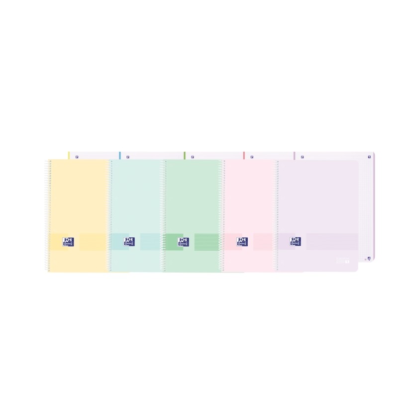 Oxford LiveeGo Europeanbook 1 Copertina in plastica A4+ 5x5 - 80 fogli - Colori assortiti