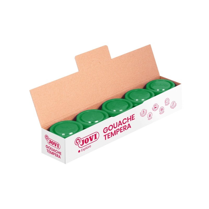 Tempera Jovi School Pot 35ml - Applicazione su più superfici - Utilizzo con pennello. rullo o spatola - Colori miscelab