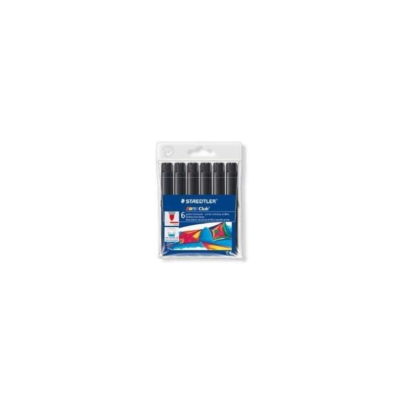 Staedtler Noris Watercolour 340 Confezione da 6 pennarelli grandi - Tratto 3 mm circa - Facilmente lavabile - Inchiostro