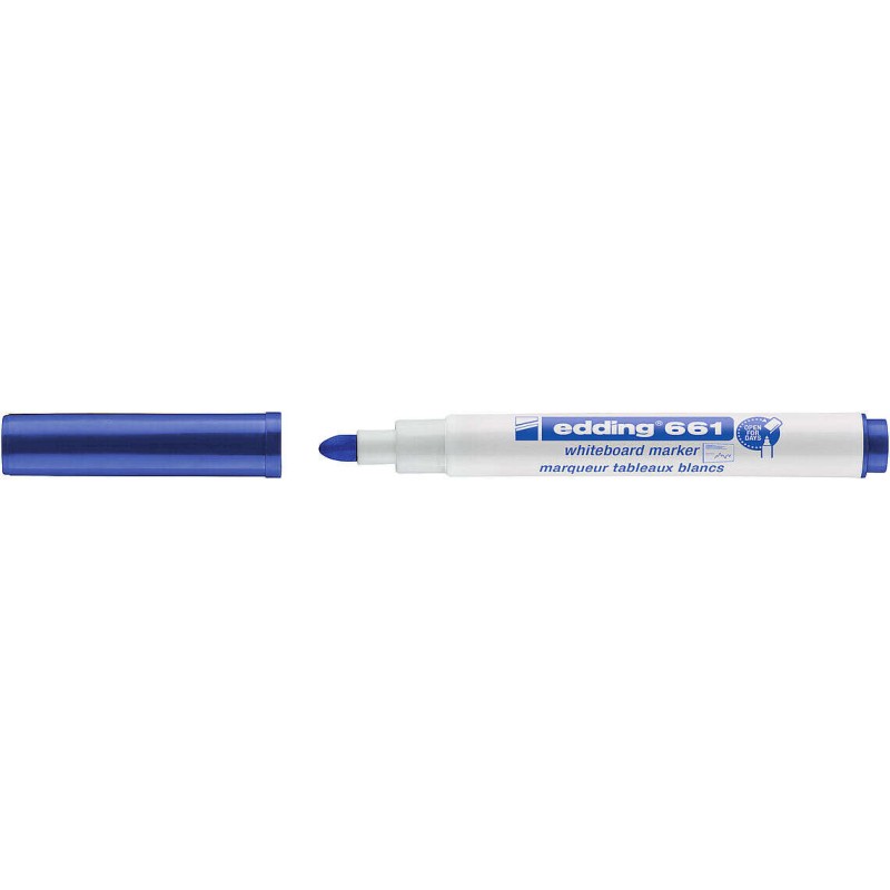 Edding 661 Penna per lavagne bianche - Punta tonda - Tratto da 1 a 2 mm. - Inchiostro pigmentato - Cancella a secco - Co