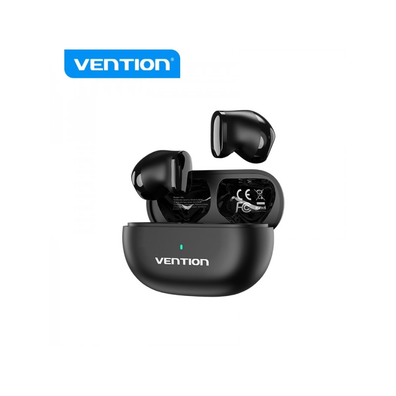 Vention Cuffie Bluetooth 5.3 con custodia di ricarica - 6 ore di autonomia - Tiny T12 - Colore nero