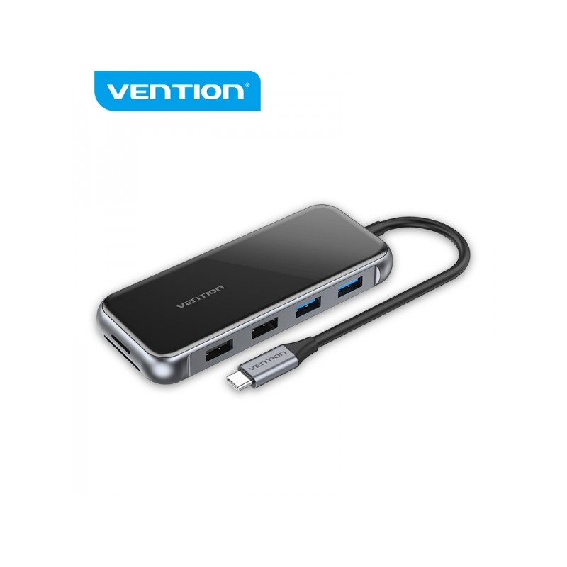Vention Docking Station 10 in 1 da USB-C a HDMI 4K/VGA/2xUSB2.0/2xUSB3.0/RJ45/Lettore SD/MicroSD/PD100W - 0.15 m - Color