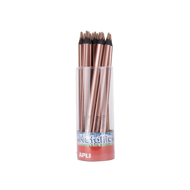 Matita colorata triangolare metallizzata Apli Jumbo - Spessore 5 mm - Ideale per una migliore tenuta - Maggiore copertur