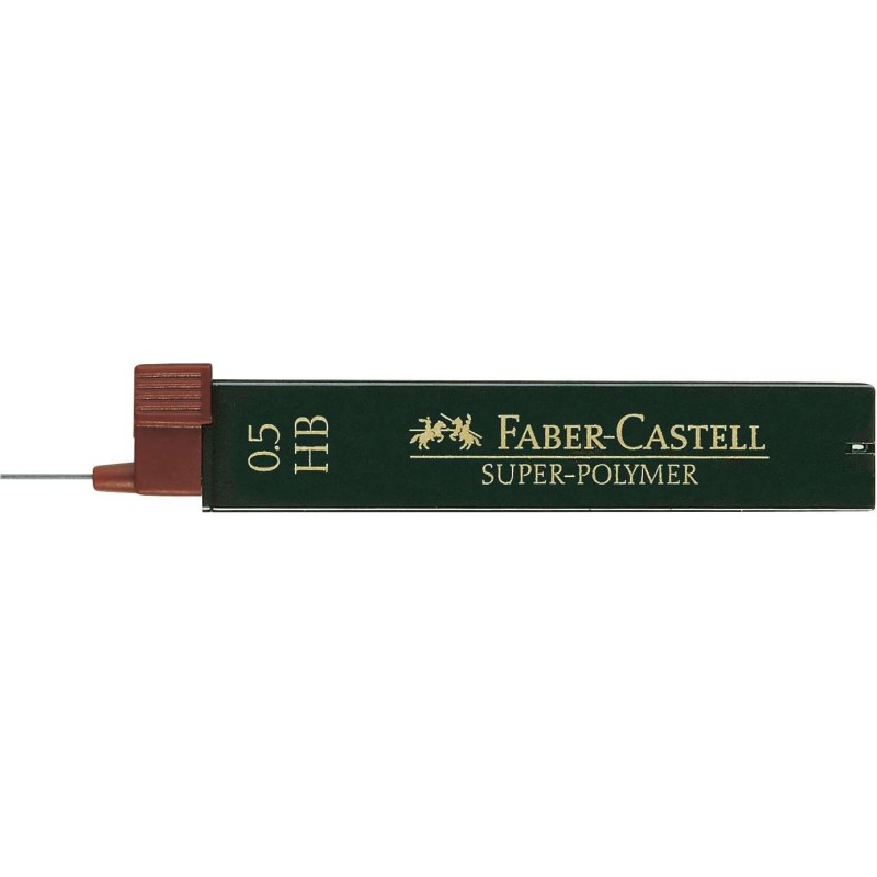 Faber-Castell 9065 Confezione da 12 mina di matita meccanica Super-Polymer 0.5 HB - Forte e scorrevole