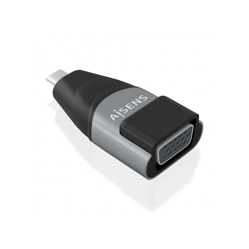 Convertitore USB-C a VGA in alluminio di Aisens - Trasmissione del segnale da USB a VGA - Risoluzione 1920×1200@60Hz - 