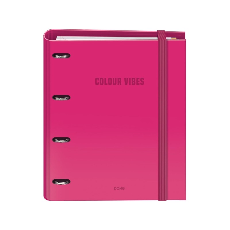 Dohe Colour Vibes Raccoglitore ad anelli misto a 4 anelli da 35 mm - Formato A4 - 4 divisori e busta in polipropilene - 