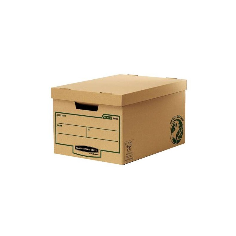 Fellowes Bankers Box Earth Maxi File Box - Montaggio manuale - Cartone riciclato - Certificato FSC - Marrone