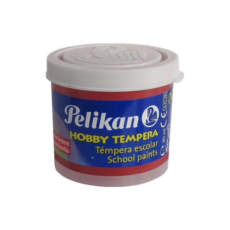 Pelikan Tempera Escolar Bottiglia 40ml - Facile da usare - Ideale per le attività scolastiche - Colore Vermiglio