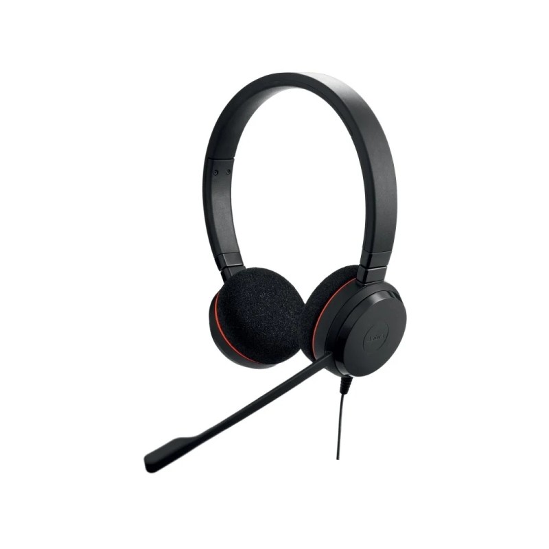 Cuffie Jabra Evolve 20 USB con microfono - Cancellazione del rumore - Archetto regolabile - Controlli via cavo - Nero