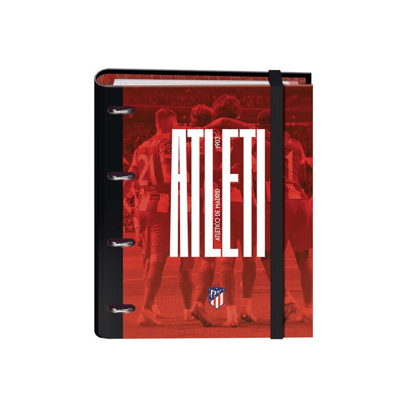 Dohe Atletico de Madrid Atleti Raccoglitore a 4 anelli formato A4 con ricarica da 100 fogli - 4 divisori colorati - Chiu