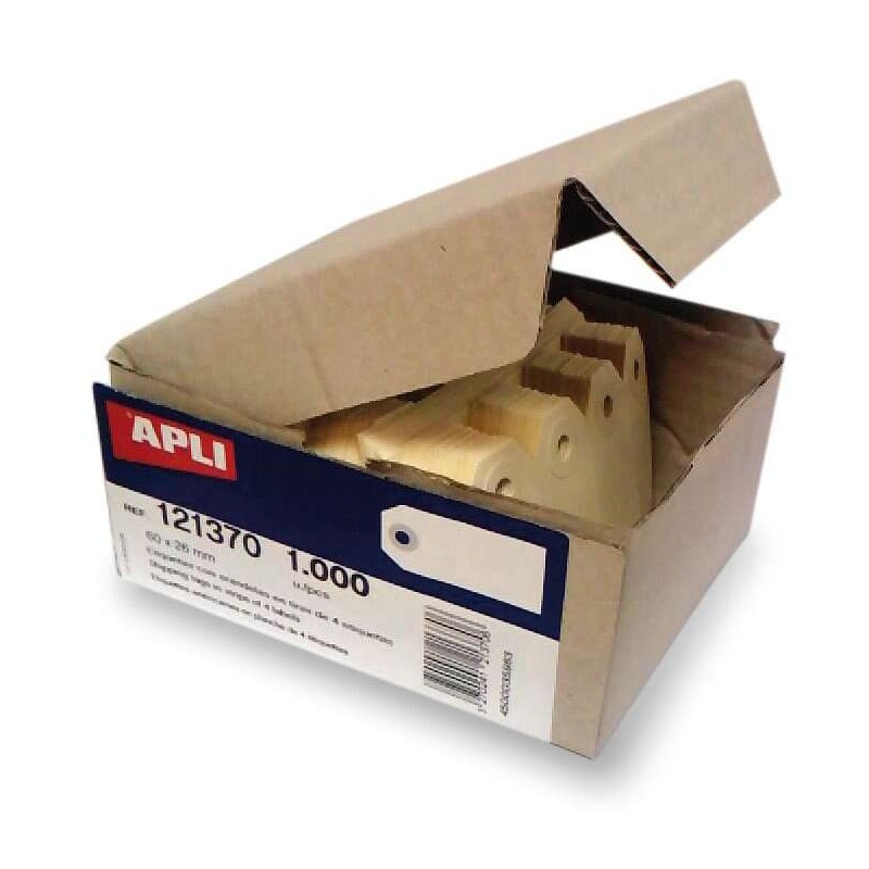 Apli Confezione da 1000 etichette con supporto per appendere 80 x 38 mm - Colore crema