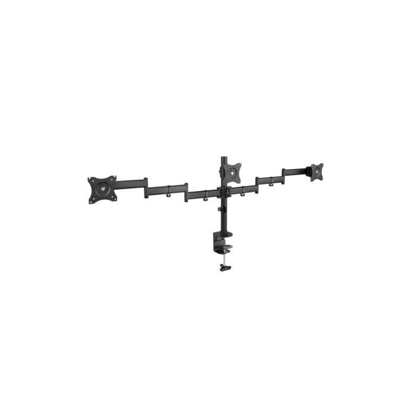 Tooq Supporto da tavolo con bracci articolati per 3 monitor da 13-27 - Girevole e inclinabile - Gestione dei cavi - Peso