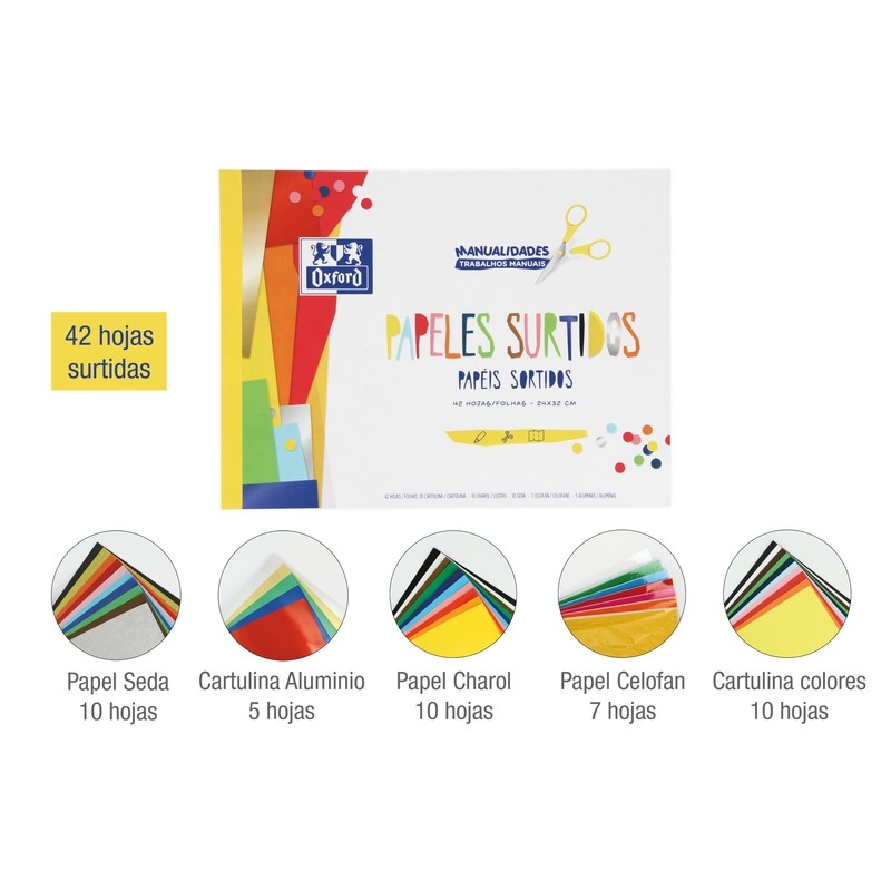 Oxford Crafts Colla Adesiva A4+ - Copertina morbida - 42 fogli - Ideale per progetti creativi