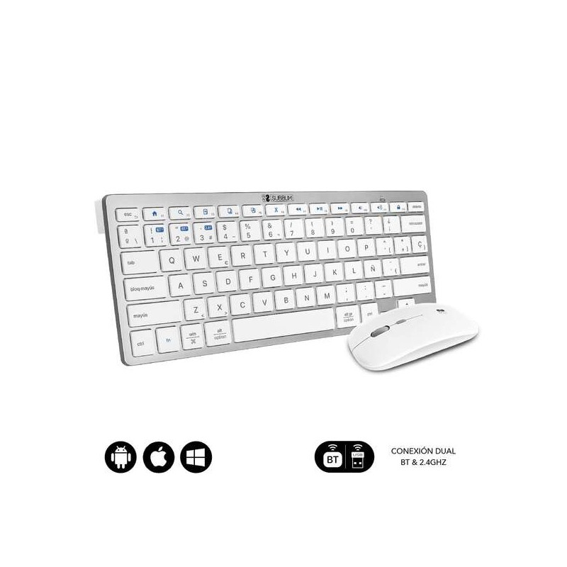 Subblim Combo Multi-Device Compact - Connettività wireless multi-dispositivo - Compatibile con Windows. Android. Ios e 