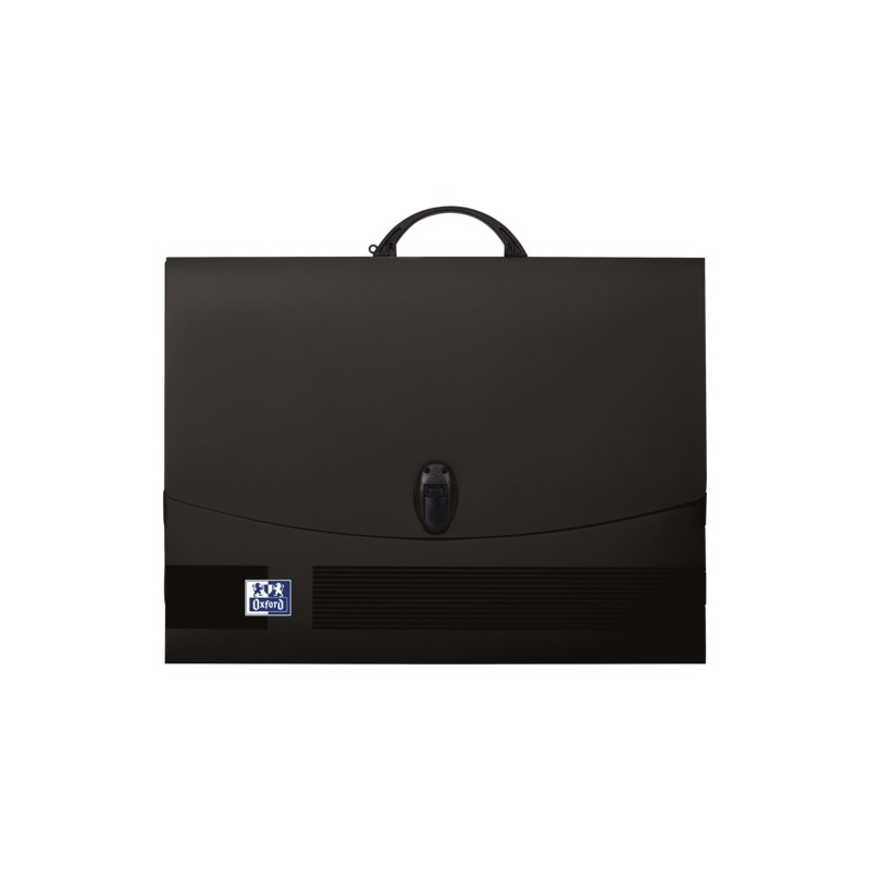 Cartella Oxford A3 nera con chiusura e maniglia - Formato A3 - Chiusura sicura - Maniglia robusta - Design elegante