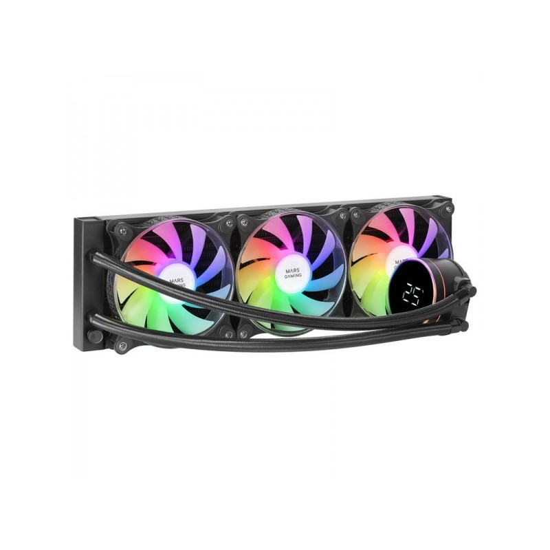 Mars Gaming ML-LCD360 ARGB Liquid Cooler - Dissipazione superiore - Ventole ARGB da 120 mm - Display LCD - TDP 600 W - T