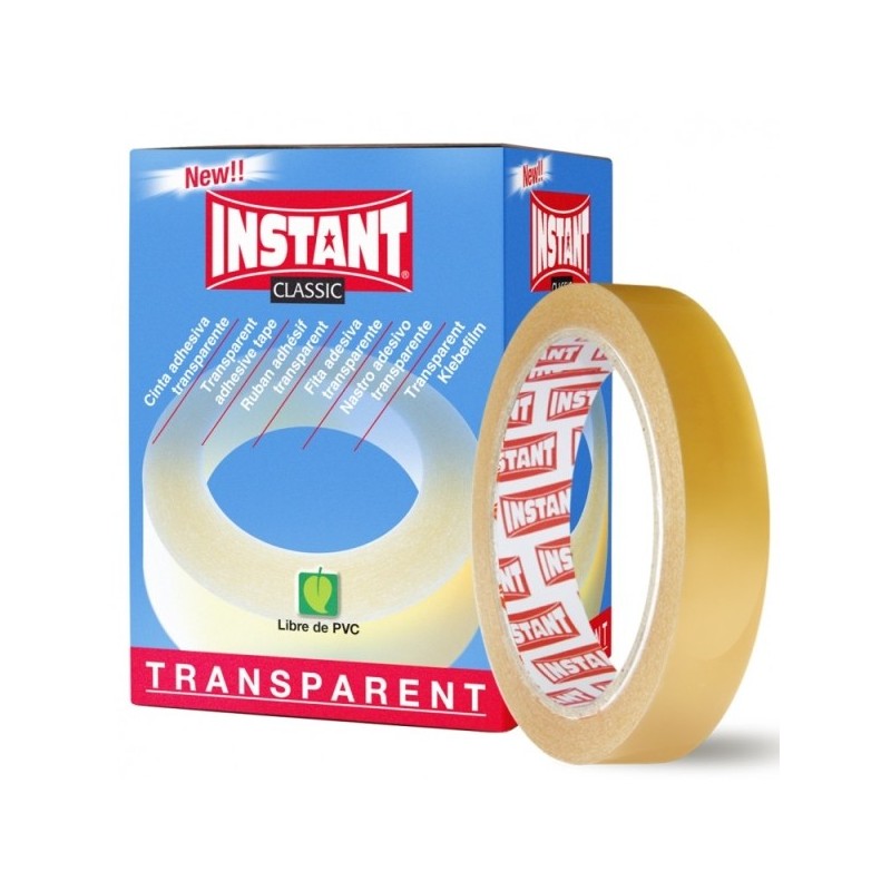 Nastro adesivo trasparente Instant Classic 19 mm x 66 m - Senza PVC - Trasparente