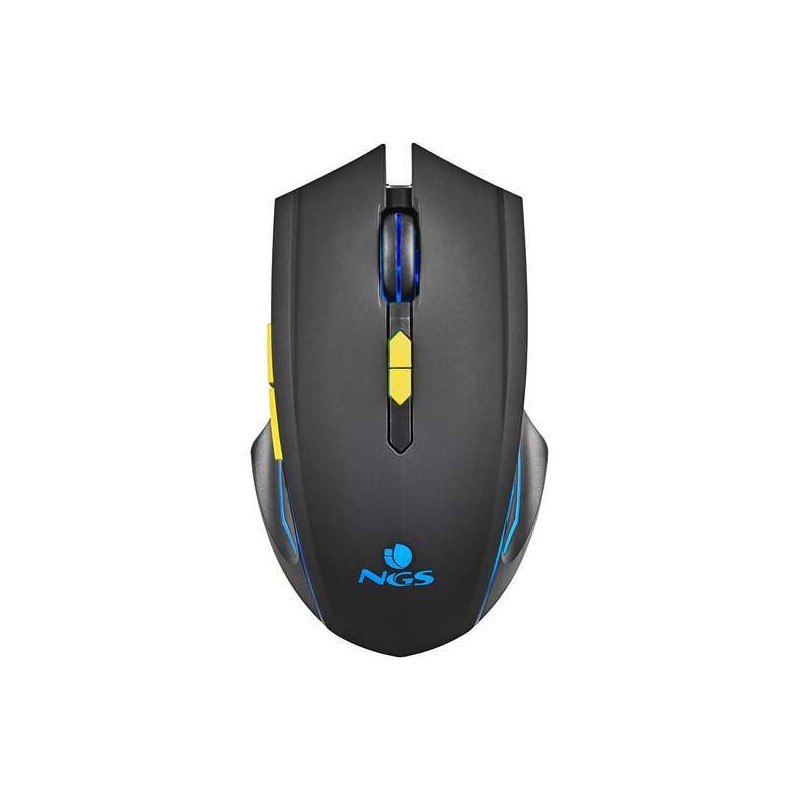 NGS GMX-200 Mouse da gioco senza fili - 3200dpi - 7 pulsanti - Luci LED - Colore nero