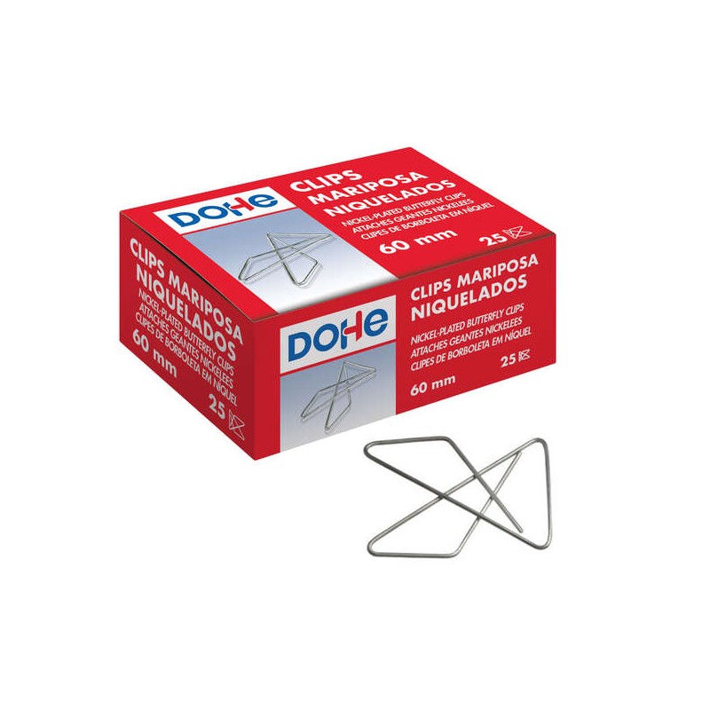 Dohe 25 fermagli a farfalla nichelati - 20 mm - Filo metallico di qualità superiore
