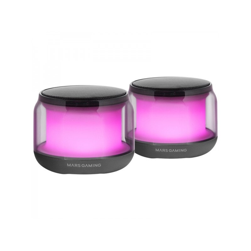 Mars Gaming MS-AURA RGB Altoparlanti Bluetooth RGB - Suono surround da 15 W - DSP personalizzato - Illuminazione RGB a 3
