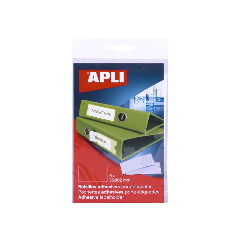 Tasche per etichette adesive Apli - 55 x 102 mm - Modifica delle informazioni sulle etichette in base alle proprie esige
