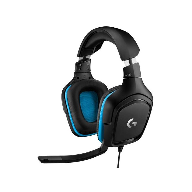 Logitech G432 USB DTS 7.1 Gaming Headset con microfono - Microfono pieghevole - Archetto regolabile - Padiglioni auricol