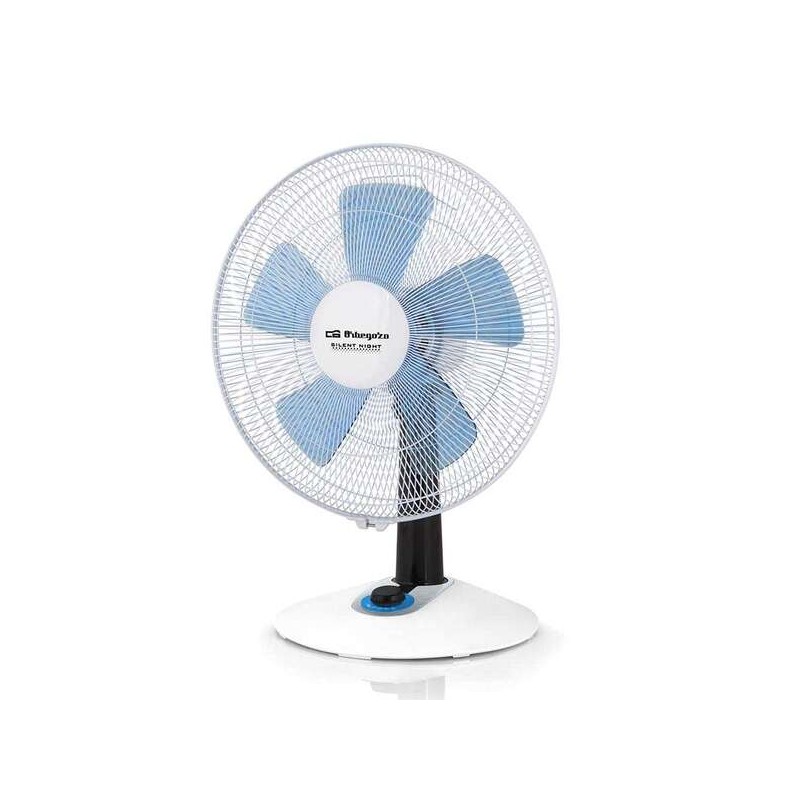 Orbegozo TF 0148 Ventilatore da tavolo con 4 velocità - modalità silenziosa e turbo - design compatto e luce di contro
