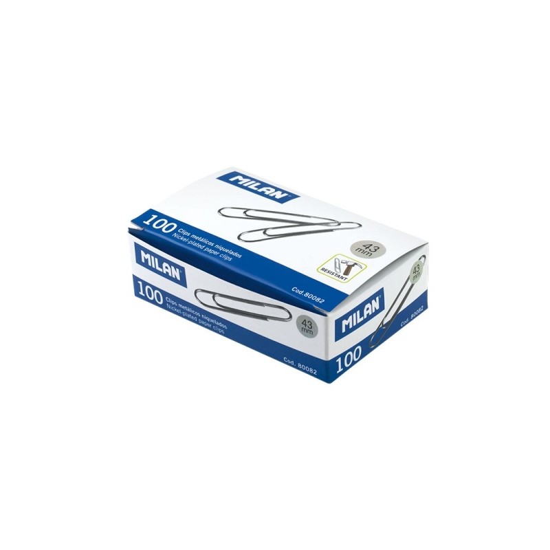 Milano Scatola di 100 fermagli nichelati 43 mm