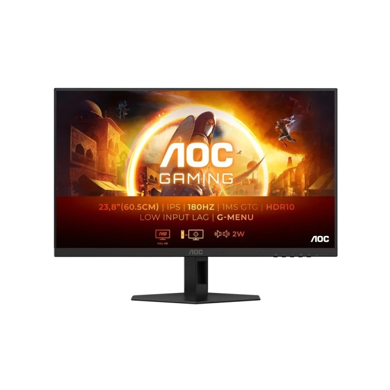 Monitor AOC G4 23.8 LED Fast IPS FullHD 180Hz HDR10 - Risposta 1ms - Angolo di visione 178° - Altoparlanti integrati - 