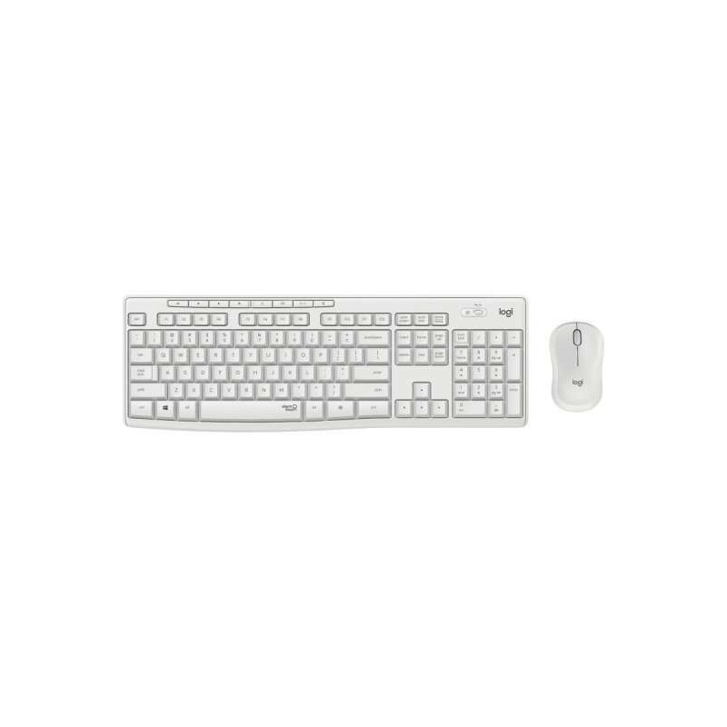 Logitech MK295 Wireless Keyboard + Mouse Pack 1000dpi 3 pulsanti - Tasti e pulsanti silenziosi - Uso ambidestro - Bianco