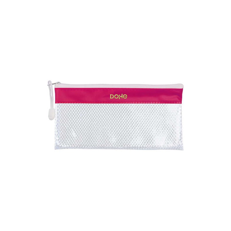 Borsa Dohe 22x11cm - In PVC - Resistente all'acqua - Ideale per i viaggi - Chiusura a zip - Banda color fucsia