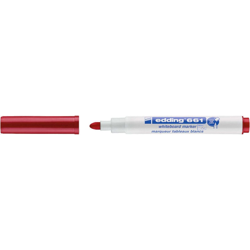 Edding 661 Penna per lavagne bianche - Punta tonda - Tratto da 1 a 2 mm. - Inchiostro pigmentato - Cancella a secco - Co