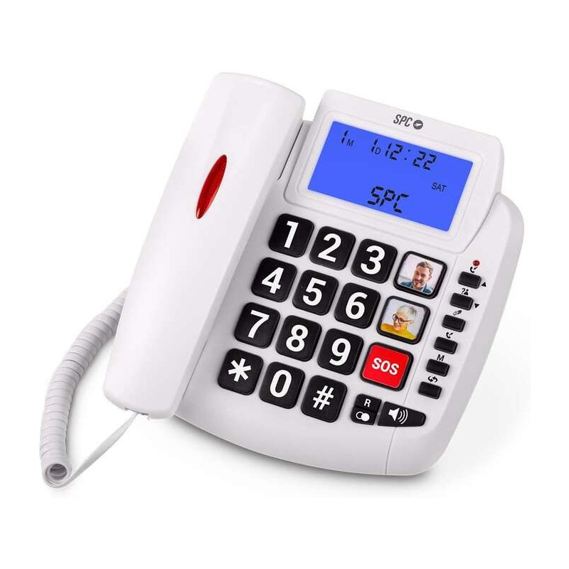 Telefono a filo SPC Comfort Volume 2 Senior - Tasti extra large - Memoria diretta con foto - Ampio volume di chiamata - 